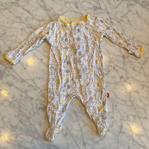 Magnetic Me Yellow Trim Infant Footed One-Piece